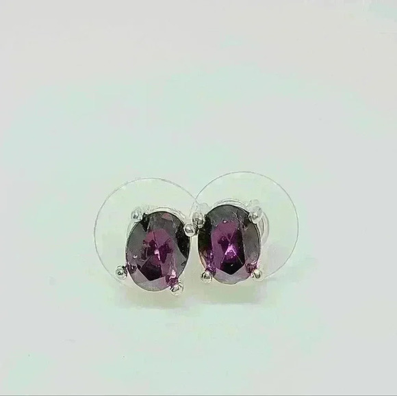 Beautiful Silver Amethyst Crystal Earrings - Picture 1 of 4